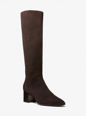 Michael Kors Ali Suede Boot Bot Kadın Çikolata | 048691-KGJ