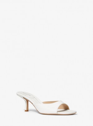 Michael Kors Anita Leather Sandal Sandalet Kadın Beyaz | 814065-HIC