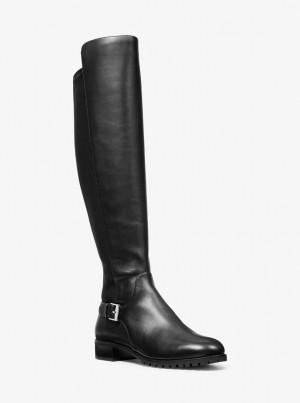 Michael Kors Branson Stretch Leather Boot Bot Kadın Siyah | 425670-ARM