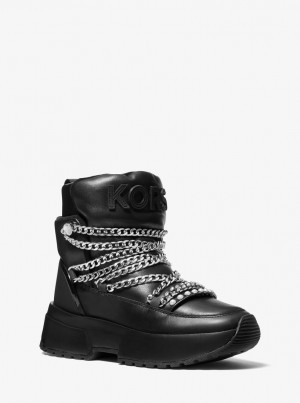 Michael Kors Cassia Leather Boot Bot Kadın Siyah | 104658-YGR