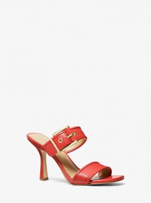 Michael Kors Colby Leather Sandal Sandalet Kadın Mercan | 015687-MWP