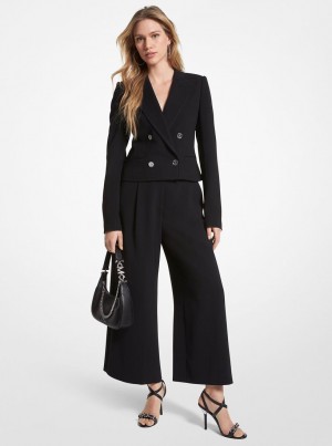 Michael Kors Cropped Crepe Blazer Mont Kadın Siyah | 306287-LYC