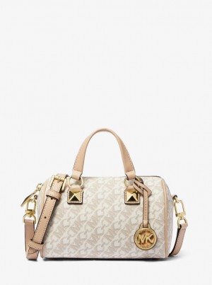 Michael Kors Grayson Small Empire Signature Logo Duffel Crossbody Bag Çapraz Çanta Kadın Açık Sarı | 198203-HVA