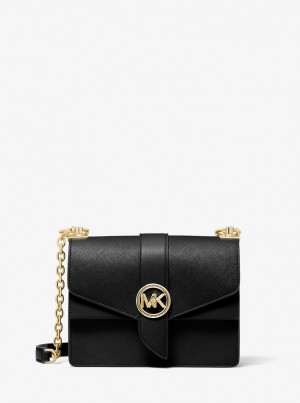 Michael Kors Greenwich Small Saffiano Leather Crossbody Bag Çapraz Çanta Kadın Siyah | 786402-RBF