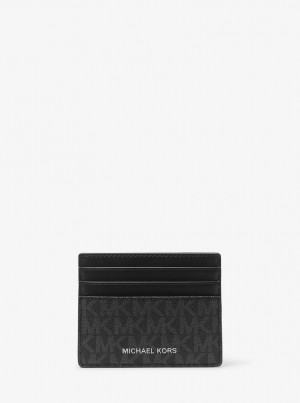 Michael Kors Greyson Logo Tall Card Case Kart Kılıfı Erkek Siyah | 320654-VOQ