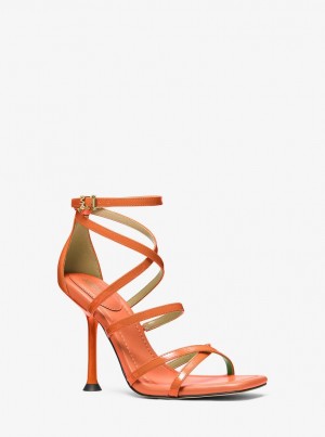 Michael Kors Imani Patent Leather Sandal Sandalet Kadın Kayısı Rengi | 639427-YWZ