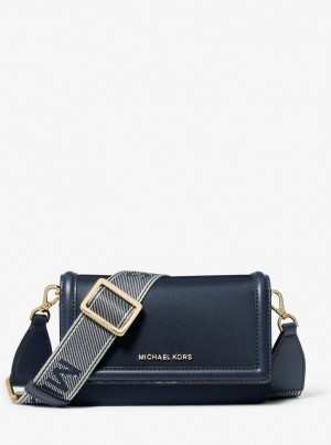 Michael Kors Jet Set Small Nylon Gabardine Smartphone Crossbody Bag Çapraz Çanta Kadın Lacivert | 834971-OIK