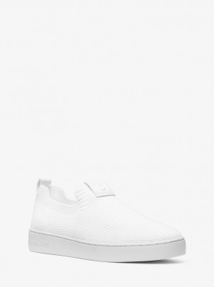 Michael Kors Juno Stretch Knit Slip-On Sneaker Spor Ayakkabı Kadın Beyaz | 205987-ALG