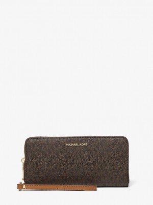 Michael Kors Large Logo Continental Wallet Cüzdan Kadın Kahverengi | 753182-SYF