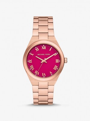 Michael Kors Lennox Rose Gold-Tone Watch Gold-tone Kadın Pembe | 569013-XRT