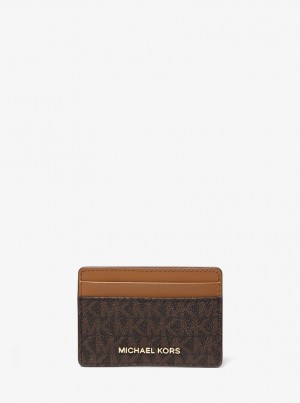 Michael Kors Logo Card Case Kart Kılıfı Kadın Kahverengi | 702138-FGD