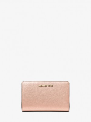 Michael Kors Medium Pebbled Leather Wallet Cüzdan Kadın Pembe | 204913-QMB