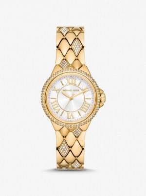 Michael Kors Mini Camille Pave Gold-Tone Watch Gold-tone Kadın Altın | 549736-HXK