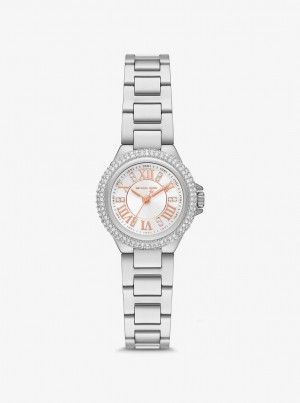 Michael Kors Mini Camille Pave Silver-Tone Watch Silver-tone Kadın Gümüş | 670235-CYJ