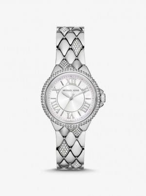 Michael Kors Mini Camille Pave Silver-Tone Watch Silver-tone Kadın Gümüş | 562480-HOP