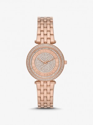 Michael Kors Mini Darci Pave Rose Gold-Tone Watch Gold-tone Kadın Pembe Altın | 725631-EWV