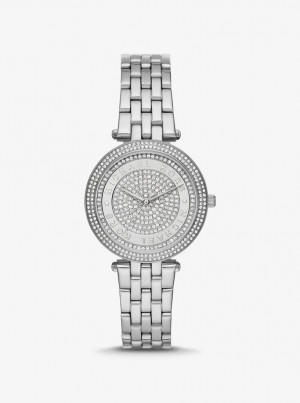 Michael Kors Mini Darci Pave Silver-Tone Watch Silver-tone Kadın Gümüş | 306521-XYQ