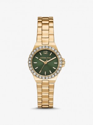 Michael Kors Mini Lennox Pave Gold-Tone Watch Gold-tone Kadın Altın | 125790-LEZ