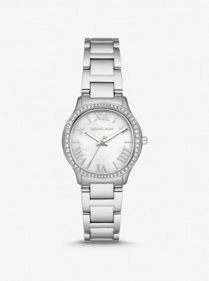 Michael Kors Mini Sage Pave Silver-Tone Watch Silver-tone Kadın Gümüş | 321749-HDE