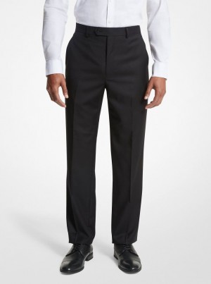 Michael Kors Modern-Fit Wool Blend Suit Pants Pantolon Erkek Siyah | 784916-HXV