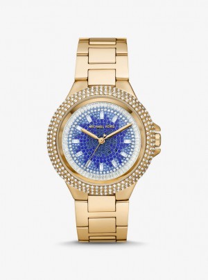 Michael Kors Oversized Camille Ombre Pave Gold-Tone Watch Gold-tone Kadın Altın | 517684-AQW