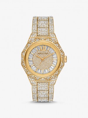 Michael Kors Oversized Raquel Pave Gold-Tone Watch Gold-tone Kadın Altın | 109637-BGF