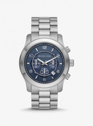 Michael Kors Oversized Runway Silver-Tone Watch Silver-tone Kadın Gümüş | 970452-ODG