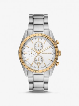 Michael Kors Oversized Warren Two-Tone Watch Two-tone Erkek Two Tone | 643051-XFW