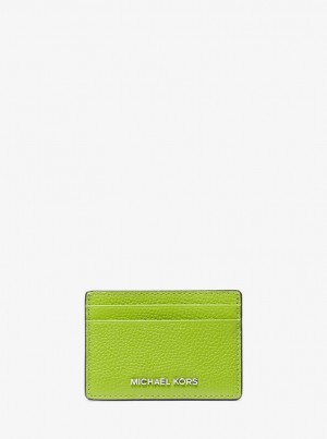 Michael Kors Pebbled Leather Card Case Kart Kılıfı Kadın Pear | 087296-QXO