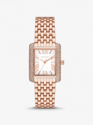 Michael Kors Petite Emery Pave Rose Gold-Tone Watch Gold-tone Kadın Pembe Altın | 067138-APE