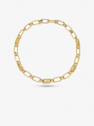 Michael Kors Precious Metal-Plated Brass Chain Link Necklace Kolye Kadın Altın | 185932-RFX