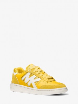 Michael Kors Rebel Leather Sneaker Spor Ayakkabı Kadın Bright Dandelion | 603278-SHB