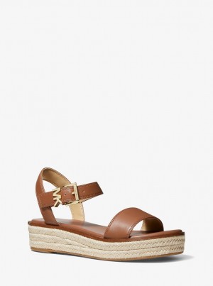 Michael Kors Richie Platform Espadrille Sandal Sandalet Kadın Luggage | 897641-PZW