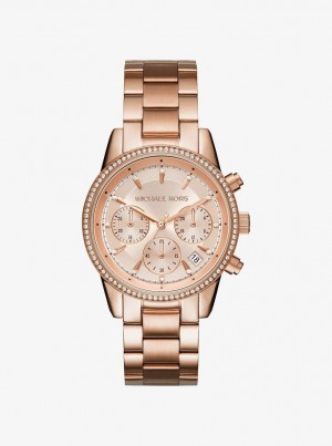 Michael Kors Ritz Rose Gold-Tone Watch Gold-tone Kadın Pembe Altın | 528130-FNP