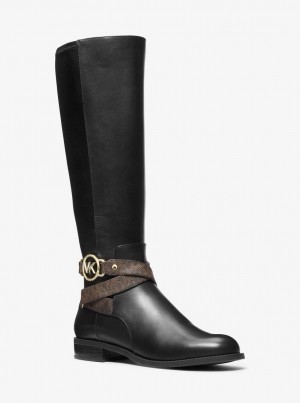 Michael Kors Rory Leather and Logo Boot Bot Kadın Kahverengi | 206184-LCO