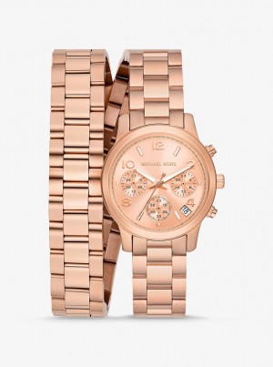 Michael Kors Runway Rose Gold-Tone Wrap Watch Gold-tone Kadın Pembe Altın | 761495-FNK