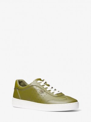 Michael Kors Scotty Leather Sneaker Spor Ayakkabı Kadın Zeytin Yeşili | 142067-JFW