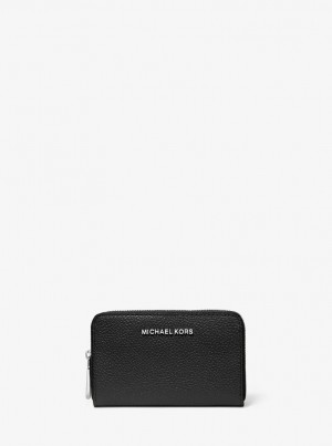 Michael Kors Small Pebbled Leather Wallet Cüzdan Kadın Siyah | 081264-JTY