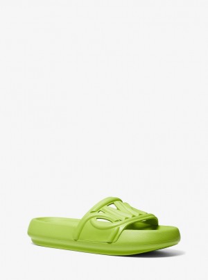 Michael Kors Splash Scuba Slide Sandal Sandalet Kadın Pear | 247569-MZX