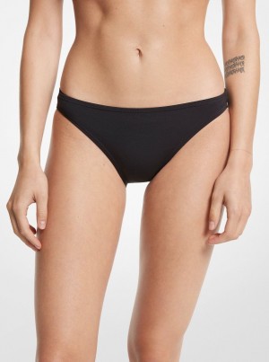 Michael Kors Stretch Nylon Bikini Bottom Mayo Kadın Siyah | 845126-KTH