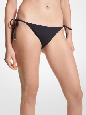 Michael Kors Stretch Nylon Bikini Bottom Mayo Kadın Siyah | 426953-NIE