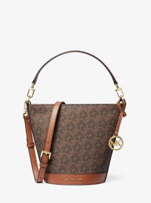 Michael Kors Townsend Small Empire Signature Logo Crossbody Bag Çapraz Çanta Kadın Kahverengi | 741986-WLQ