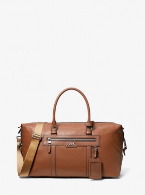 Michael Kors Varick Leather Duffel Bag Duffle Çanta Kadın Luggage | 063921-FRN