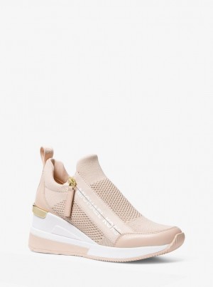 Michael Kors Willis Stretch Knit Trainer Spor Ayakkabı Kadın Pembe | 867513-PVJ