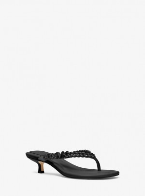 Michael Kors Zaza Kitten Sandal Sandalet Kadın Siyah | 157634-ZAW