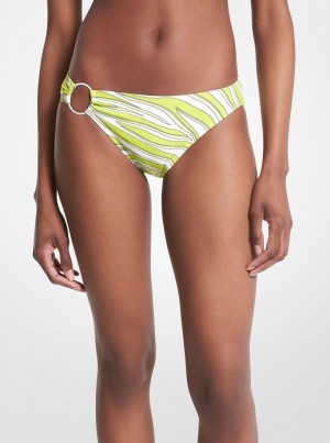 Michael Kors Zebra Print Bikini Bottom Mayo Kadın Brt Limeade | 617048-YSD