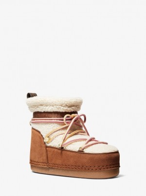 Michael Kors Zelda Sherpa and Faux Suede Boot Bot Kadın Bej Rengi | 478160-IPV