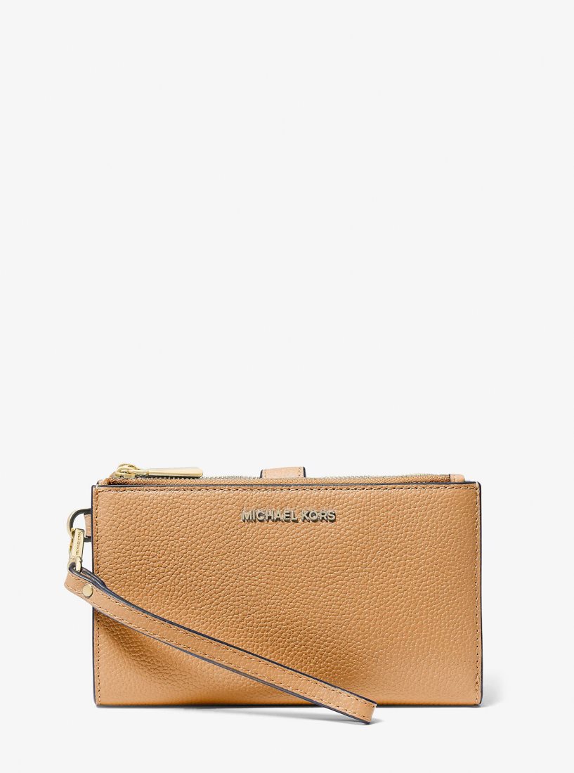 Michael Kors Adele Leather Smartphone Wallet Debriyaj Çanta Kadın Pale Peanut | 817032-BYG