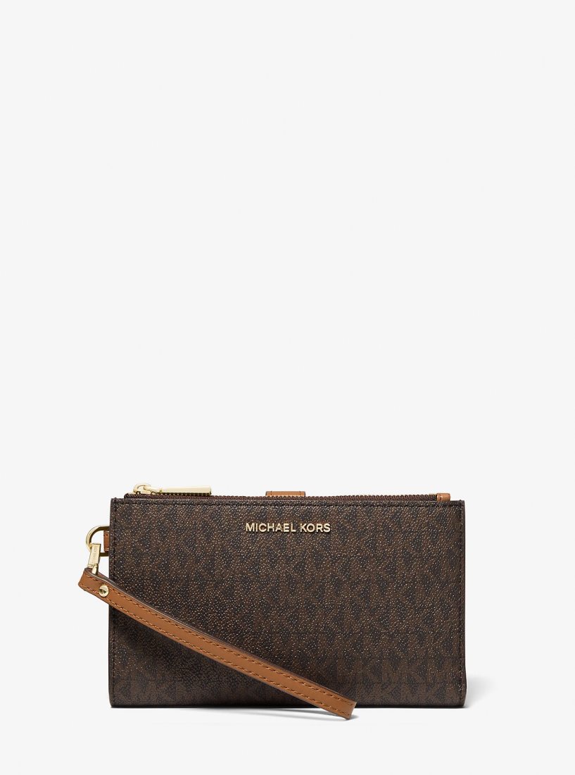 Michael Kors Adele Logo Smartphone Wallet Debriyaj Çanta Kadın Kahverengi | 891236-QOZ