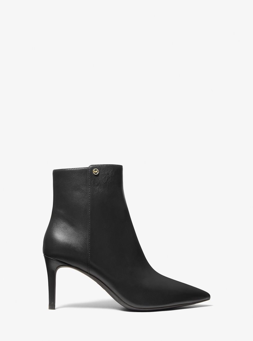 Michael Kors Alina Flex Leather Ankle Boot Bot Kadın Siyah | 492351-UKG